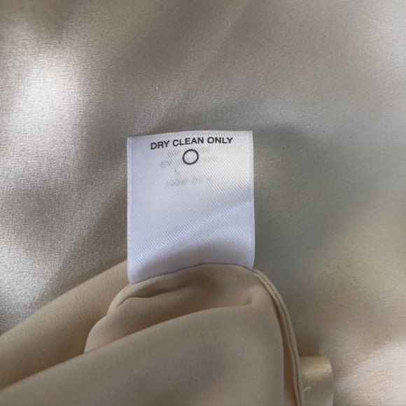 CLASSIQUES ENTIER Beige SILK Ruched Chest Long Sleeve Button BLOUSE M - Picture 5 of 7